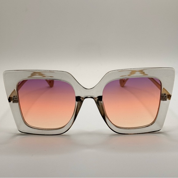 Brianna Cannon sunglasses 50-22-140 Grey translucent frames pink gradient lenses - Picture 4 of 8